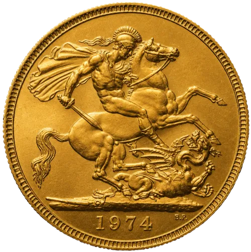 Монета золота  "Sovereign" 7,98 г, ціна за грам 160.00 USD на 2026.08.20. Монети . Передня сторона