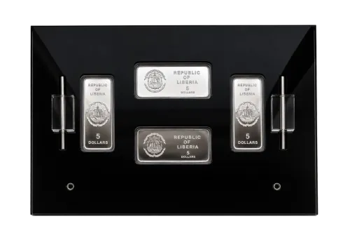 Набір 4 срібних монети "Рік тигра. Ліберія" 80 г, ціна за грам 7.52 USD на 2026.08.20. Монети . Задня сторона