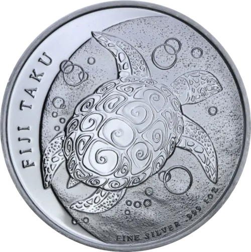 Монета серебряная "Черепаха Таку" 31,1 г, цена за грамм 4.65 USD на 2026.08.24. Монеты . Передняя сторона