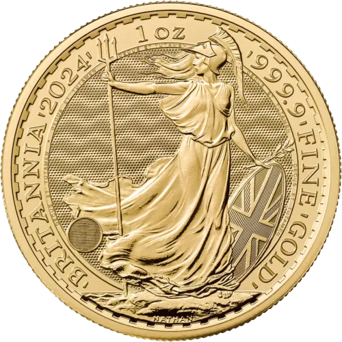 Монета золота “British Britannia” 31,1 г, ціна за грам 142.00 USD на 2026.07.06. Монети . Передня сторона