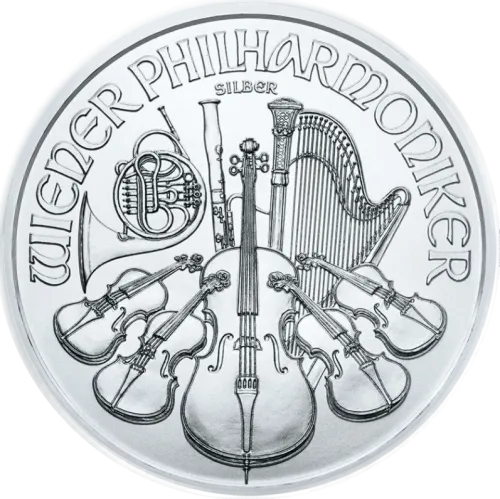 Монета срібна “Vienna Philharmonic” 31,1 г, ціна за грам 4.66 USD на 2026.07.06. Монети . Передня сторона