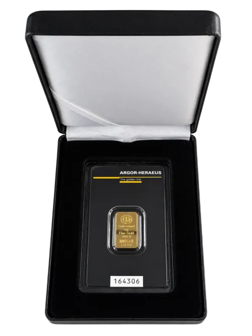 Футляр для золотого зливку Leuchtturm 86х54 мм, ціна за грам 22.78 USD на 2026.07.06. Аксесуари . Передня сторона