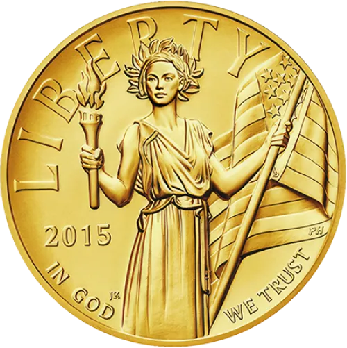 Монета золота "American Liberty High Relief" 2015р, ціна за грам уточніть на сайті на 2026.07.06. Монети . Передня сторона