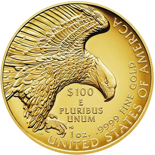Монета золота "American Liberty High Relief" 2019р, ціна за грам уточніть на сайті на 2026.07.06. Монети . Задня сторона