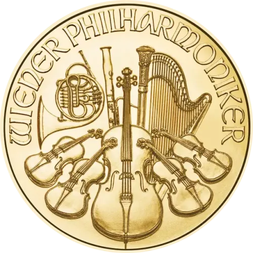 Монета золота “Vienna Philharmonic” 31,1 г, ціна за грам 160.00 USD на 2026.07.06. Монети . Передня сторона