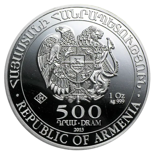 Монета срібна "Ноїв ковчег" 31,1г, ціна за грам 5.01 USD на 2026.08.20. Монети . Задня сторона