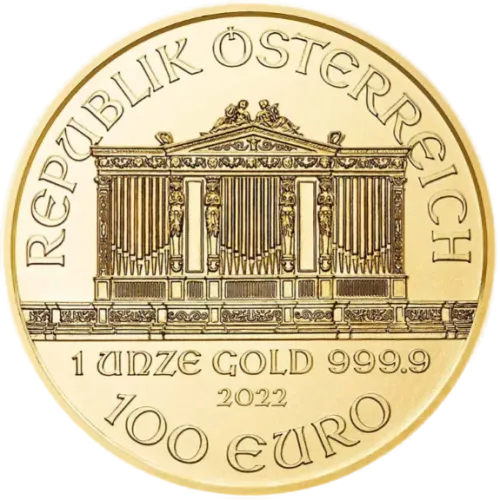 Монета золота “Vienna Philharmonic” 31,1 г, ціна за грам 160.00 USD на 2026.07.06. Монети . Задня сторона