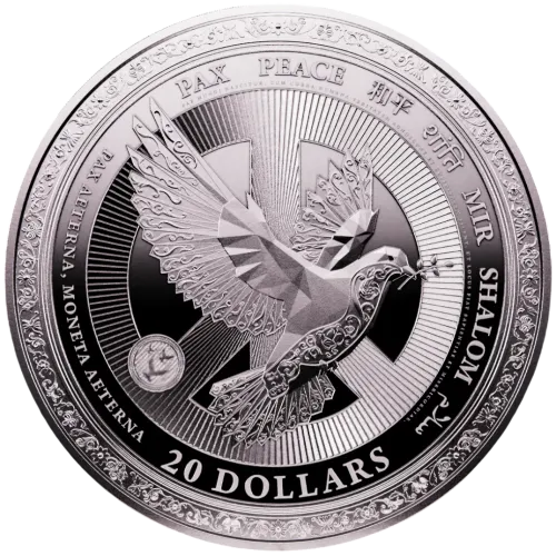 Монета срібна "Pax 2026" 31,1 г, ціна за грам 5.01 USD на 2026.07.06. Монети . Передня сторона