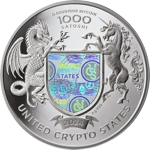 Монета срібна "Свобода України" 31,1г, ціна за грам 7.71 USD на 2026.07.06. Монети . Задня сторона