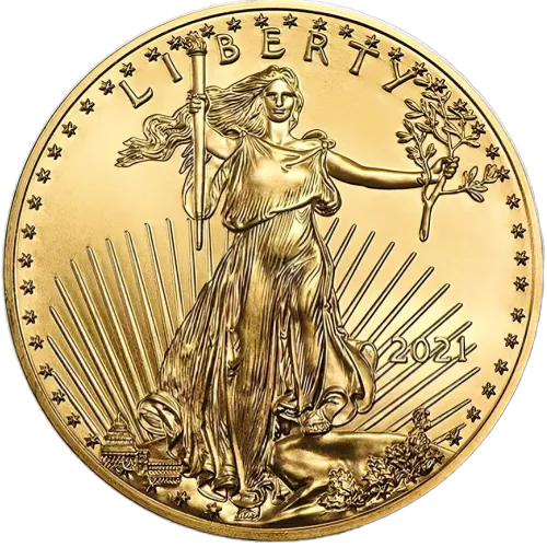 Монета золота "American Eagle Liberty" 33,9 г, ціна за грам 161.00 USD на 2026.07.06. Монети . Задня сторона