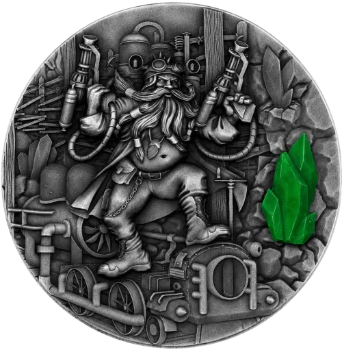 Монета срібна “DWARF - Гном” 62,2 г, ціна за грам 7.16 USD на 2026.07.06. Монети . Передня сторона